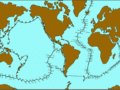 Carte des dorsales océaniques